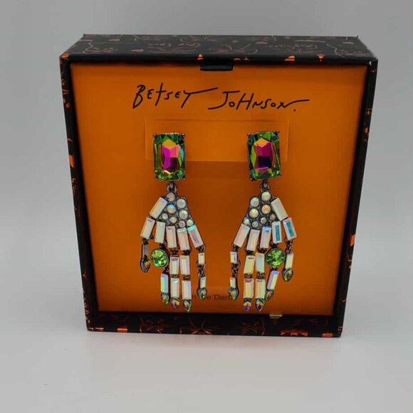 Betsey Johnson Skelton Hand Earrings HALLOWEEN  NWT!  NEW! - Picture 3 of 4